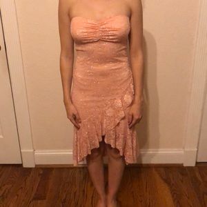 Pink lace homecoming dress